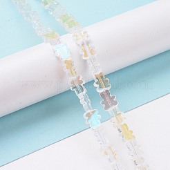 Transparent Electroplate Glass Beads Strands&nbsp;GLAA-F122-05F