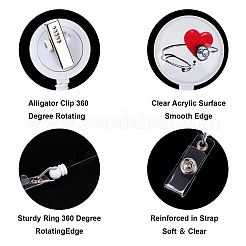 Glass Retractable Badge Reel&nbsp;AJEW-FH0001-11