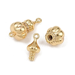 Brass Micro Pave Cubic Zirconia Screw Clasps&nbsp;LS-KK-C136-03G
