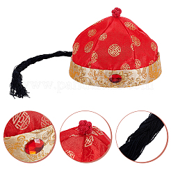 Polyester Chinese Traditional Fortune Hat&nbsp;AJEW-WH0410-577A-01