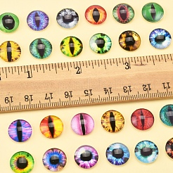 60Pcs Half Round with Eye Glass Cabochons&nbsp;GGLA-FS0001-16A