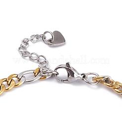 PVD Vacuum Plating 304 Stainless Steel Figaro Chain Bracelets&nbsp;BJEW-I295-07GP