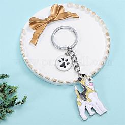 WEWAYSMILE Dog Keychain Car Keychain Pet Pendant Key-Ring Lovely Dog Key-ring Portable Metal Keychain Gift for Pet Lover Birthday Puppy Theme Party Supplies (Terrier)&nbsp;JX803A