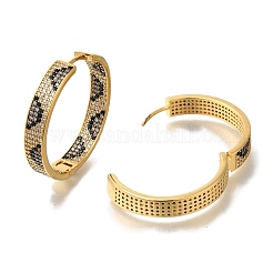 Rack Plating Brass Micro Pave Cubic Zirconia Hoop Earrings&nbsp;EJEW-H016-19G