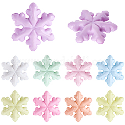 36Pcs 9 Colors Luminous Transparent & Opaque Acrylic Beads&nbsp;OACR-SC0002-80