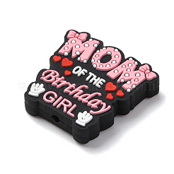 Mother's Day Silicone Focal Beads&nbsp;SIL-G013-01D