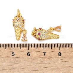 Brass Micro Pave Cubic Zirconia Pendants&nbsp;KK-U073-09G