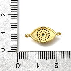 Brass Micro Pave Blue & Clear Cubic Zirconia Eye Connector Charms&nbsp;KK-D295-24G