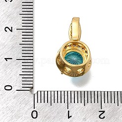 Brass Micro Pave Cubic Zirconia Pendants&nbsp;KK-F913-17G-03