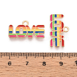 Rainbow Color Pride Alloy Enamel Pendants&nbsp;ENAM-K067-19