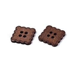 4-Hole Square Wood Buttons&nbsp;BUTT-Q046-10B