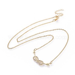 Brass Micro Pave Cubic Zirconia Pendant Necklaces&nbsp;NJEW-F271-02
