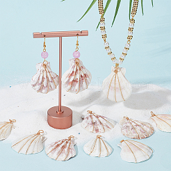 20Pcs Natural Scallop Shell Dyed Pendants&nbsp;FIND-BBC0003-15