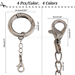 16Pcs 4 Colors Alloy Spring Gate Rings&nbsp;HJEW-AB00522