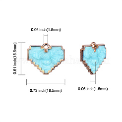 70Pcs 5 Colors Light Gold Plated Alloy Enamel Pendants&nbsp;ENAM-CJ0001-94