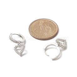 Brass Micro Pave Clear Cubic Zirconia Hoop Earring&nbsp;EJEW-JE05226-02