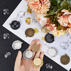 10Pcs 5 Colors Alloy Pendant Cabochon Settings&nbsp;DIY-SC0023-47