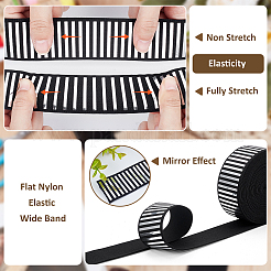 5 Yards Flat Nylon Hot Stamping Striped Elastic Wide Cord&nbsp;OCOR-BC0007-92A