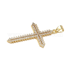 Brass Micro Pave Cubic Zirconia Pendants&nbsp;KK-L243-25G