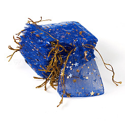 30Pcs Gold Stamping Moon Star Organza Drawstring Gift Bags&nbsp;ABAG-TA0002-21D