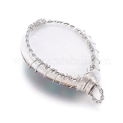 Abalone Shell/Paua Shell Wire Wrapped Big Pendants&nbsp;SSHEL-L008-54P