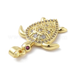 Brass Micro Pave Cubic Zirconia Pendants&nbsp;KK-F877-13G