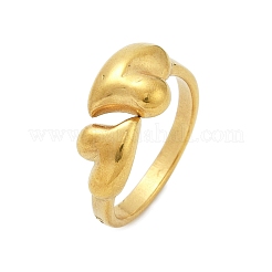 304 Stainless Steel Adjustable Open Cuff Rings for Women&nbsp;RJEW-U063-01B-G