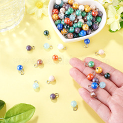 110Pcs 11 Styles Electroplate Round Glass Bead Charms&nbsp;PALLOY-TAC0307