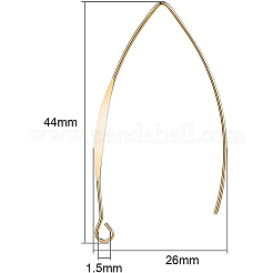 Brass Earring Hooks&nbsp;KK-BC0003-75G