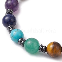 Natural & Synthetic Mixed Gemstone Beaded Stretch Bracelets for Women Men&nbsp;BJEW-JB11230