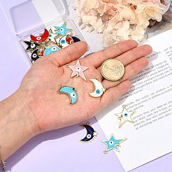 20Pcs 10 Style Rack Plating Alloy Enamel Pendants&nbsp;ENAM-SZ0002-61