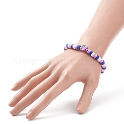 6Pcs 6 Style Handmade Polymer Clay Heishi Surfer Stretch Bracelets Set&nbsp;BJEW-TA00204