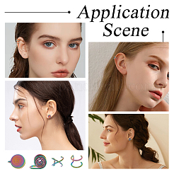 8Pcs 4 Styles Stainless Steel Cuff Earrings&nbsp;EJEW-HS0001-10MC