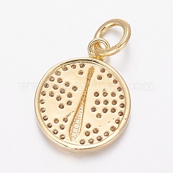 Brass Micro Pave Cubic Zirconia Pendants&nbsp;ZIRC-L073-J01-G