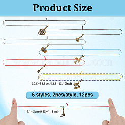 12Pcs 6 Styles Polyester Notebook Elastic Ropes&nbsp;HJEW-OC00393