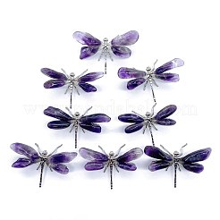 Natural Amethyst Crystal Dragonfly Figurines&nbsp;PW-WG22635-01