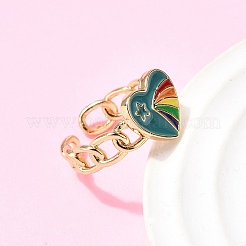 Brass Cuff Open Rings&nbsp;RJEW-C164-01B-G