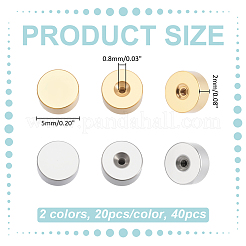 40Pcs 2 Colors 304 Stainless Steel Ear Nuts&nbsp;STAS-ME0002-90