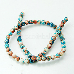 Synthetic Ocean White Jade Beads Strands&nbsp;G-E009-8mm-M