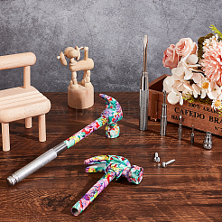 Flower Print Brass & Iron Hammer Set&nbsp;TOOL-WH0030-07P