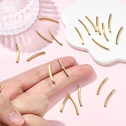 SHEGRACE Brass Curved Tube Beads&nbsp;XGRPCU093-259G