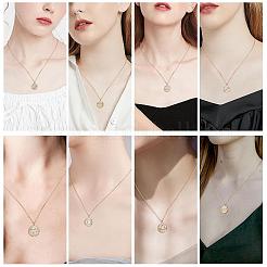 925 Sterling Silver 12 Constellation Necklace Gold Horoscope Zodiac Sign Necklace Round Astrology Pendant Necklace with Zircons Birthday Jewelry Gift for Women Men&nbsp;JN1089D