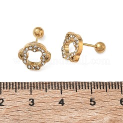 304 Stainless Steel Crystal Rhinestone Animal Cartilage Earrings&nbsp;SA-CBA1F7E-01G-03