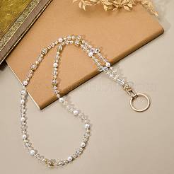 Glass Beads Card Holders Neck Strap Chain&nbsp;HJEW-SZ00079