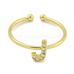 Rack Plating Brass Open Cuff Rings for Women&nbsp;RJEW-F162-02G-J