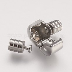 Tarnish Resistant 304 Stainless Steel European Clasps with Cord Ends&nbsp;X-STAS-F083-12P