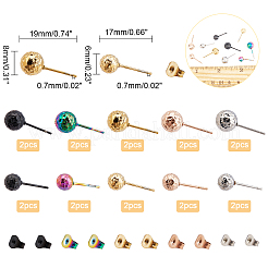 20Pcs 10 Style Ion Plating(IP) 304 Stainless Steel Stud Earring Findings&nbsp;STAS-DC0001-10