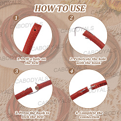 4Pcs 2 Colors Leather Belt Treadle Parts with Iron Hook&nbsp;SENE-CY0001-15