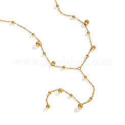 European Stainless Steel Round Bead Tassel Y Chain Necklaces for Women&nbsp;BF6806