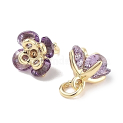Brass Micro Pave Cubic Zirconia Charms&nbsp;KK-C051-14G-05